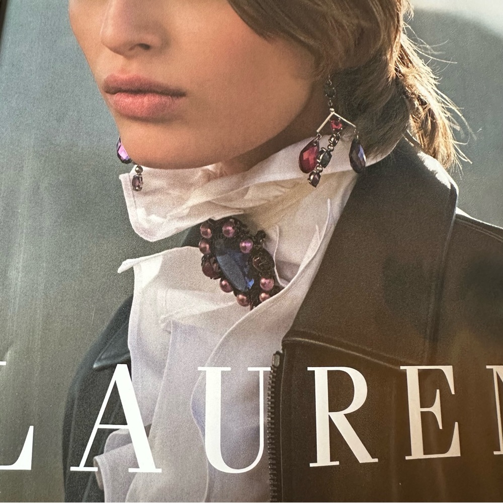 Lauren Ralph Lauren White Cotton Ruffle Front Button Down Shirt - Picture 15 of 16